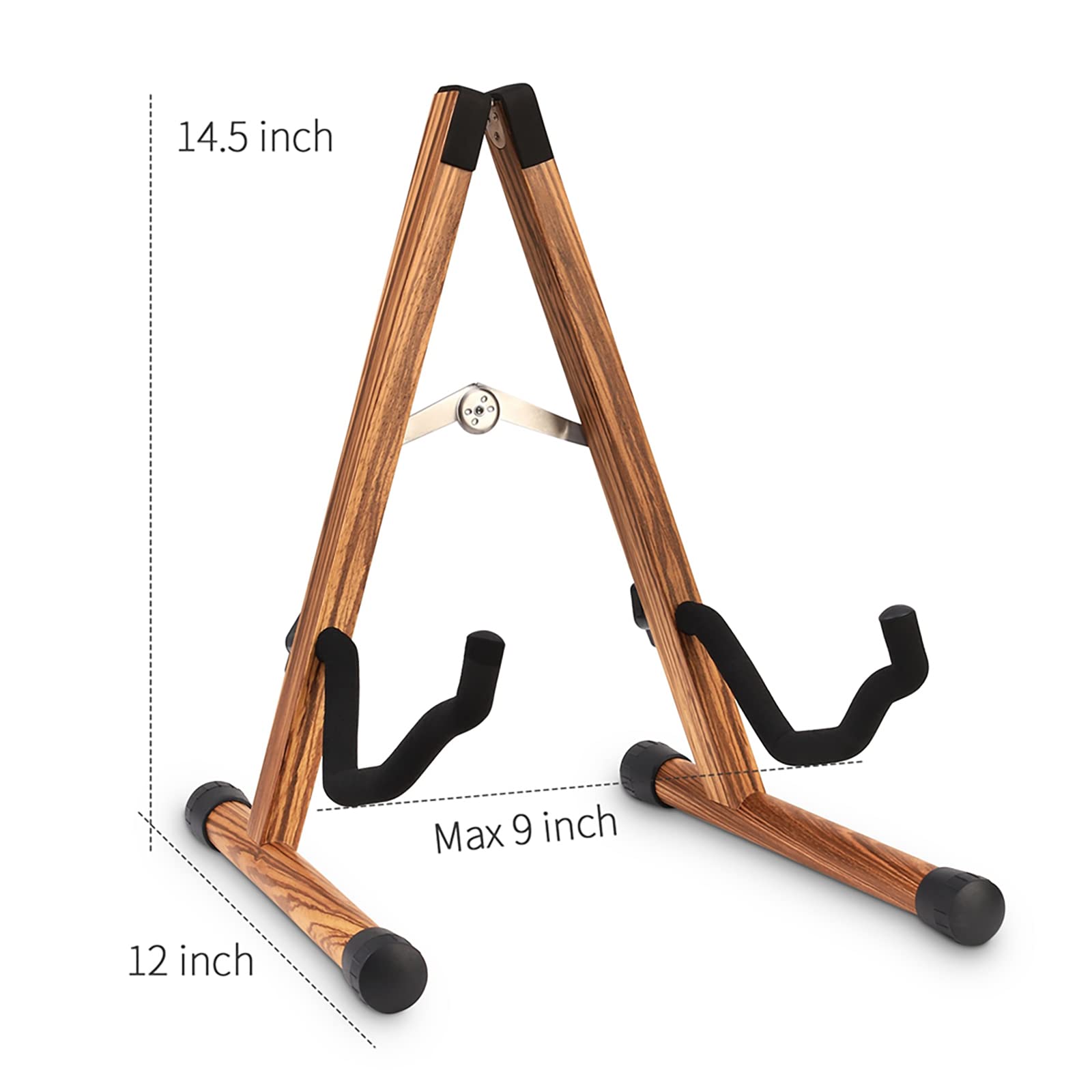 Snigjat Acoustic Guitar Stand, Wooden Guitar Stand With Tiger Grain, Floor Electric Guitar Stand With Foam, A Frame Folding Guit