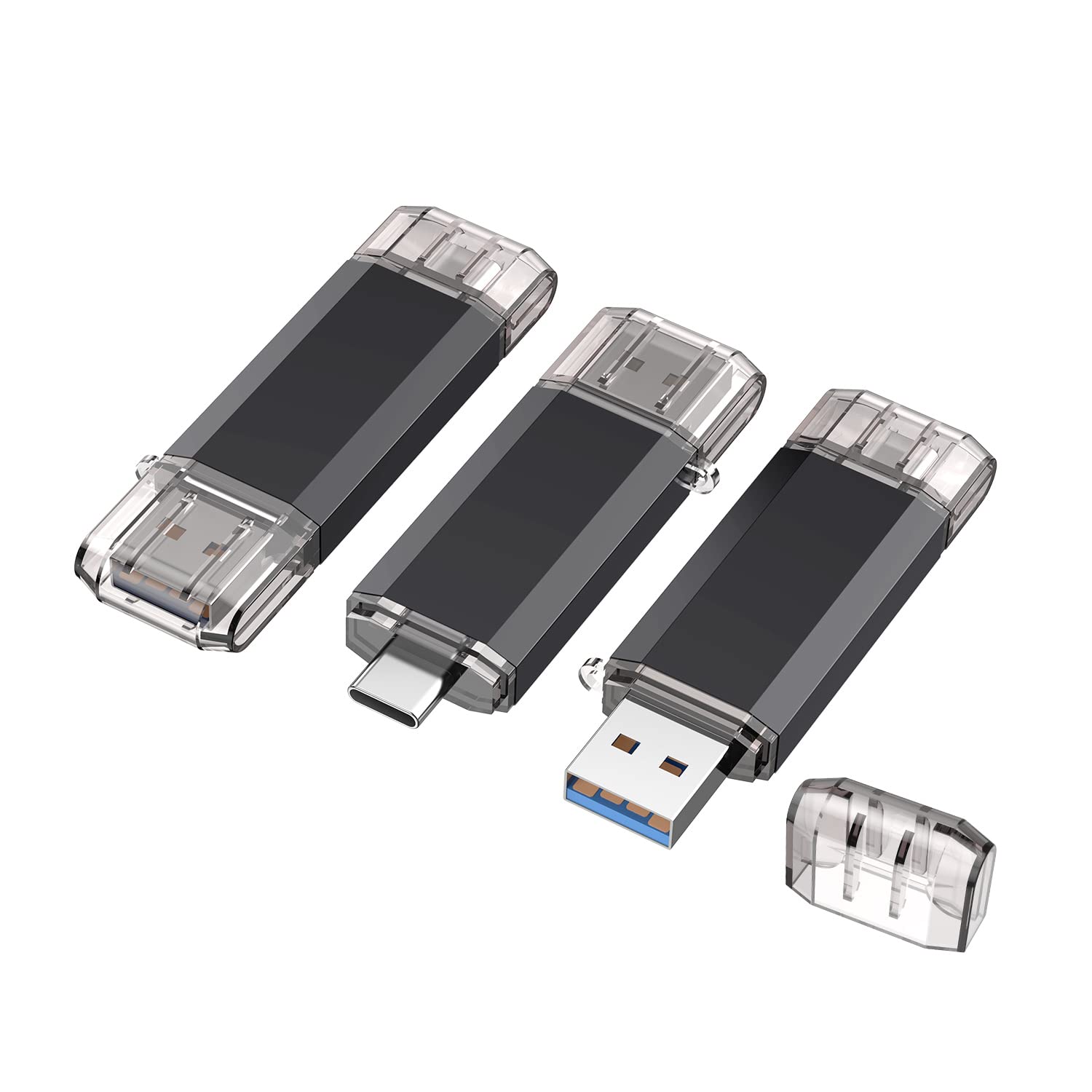 Vansuny 3 Pack 32Gb Usb C Flash Drive 2 In 1 Otg Usb 3.0 + Usb C Memory Stick With Keychain Dual Type C Usb Thumb Drive Photo Stick Jump Drive For Android Smartphones, Computers, Macbook, Tablets, Pc
