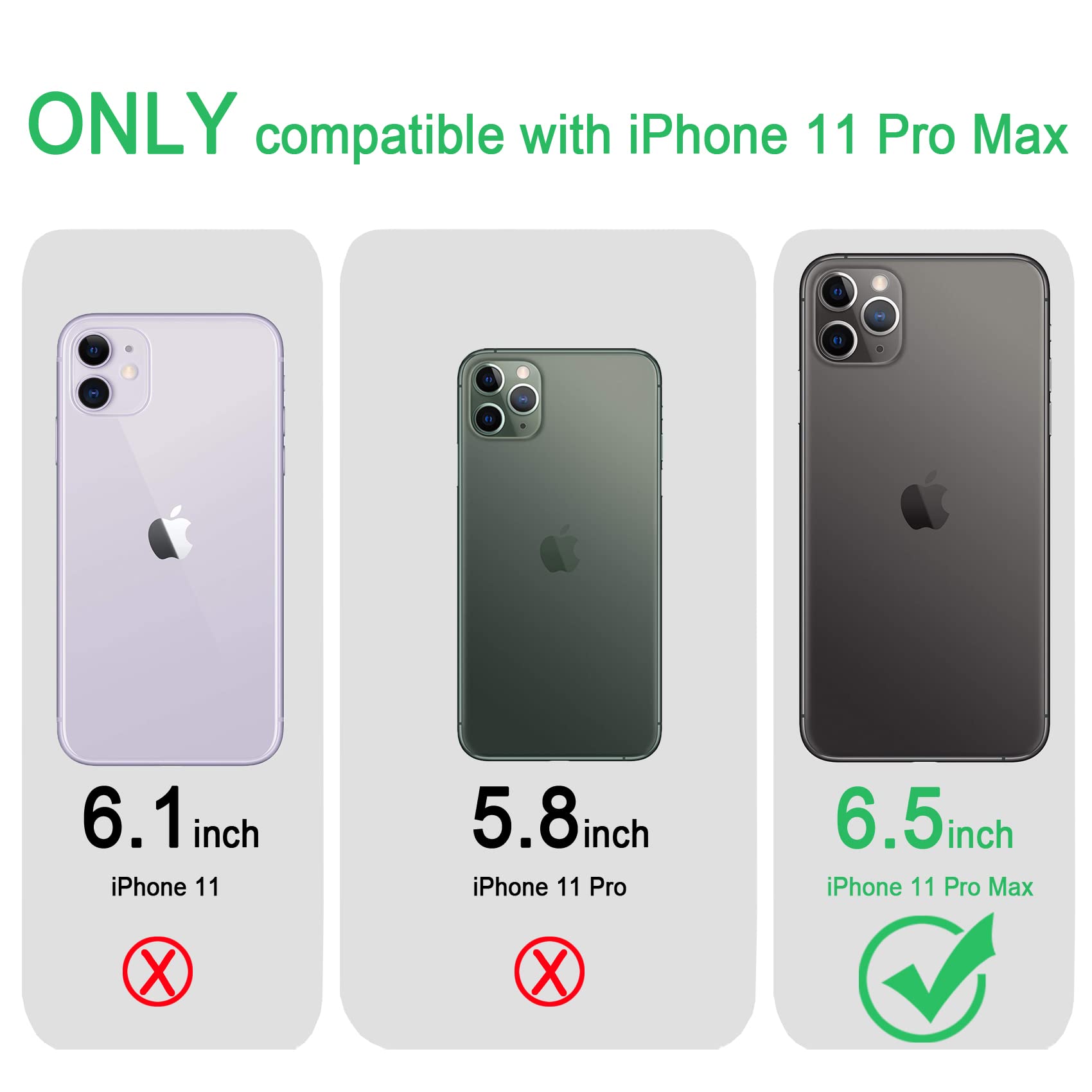 JJGoo iPhone 11 Pro Max Shockproof Slim Phone Case TPU Clear 6.5 inch