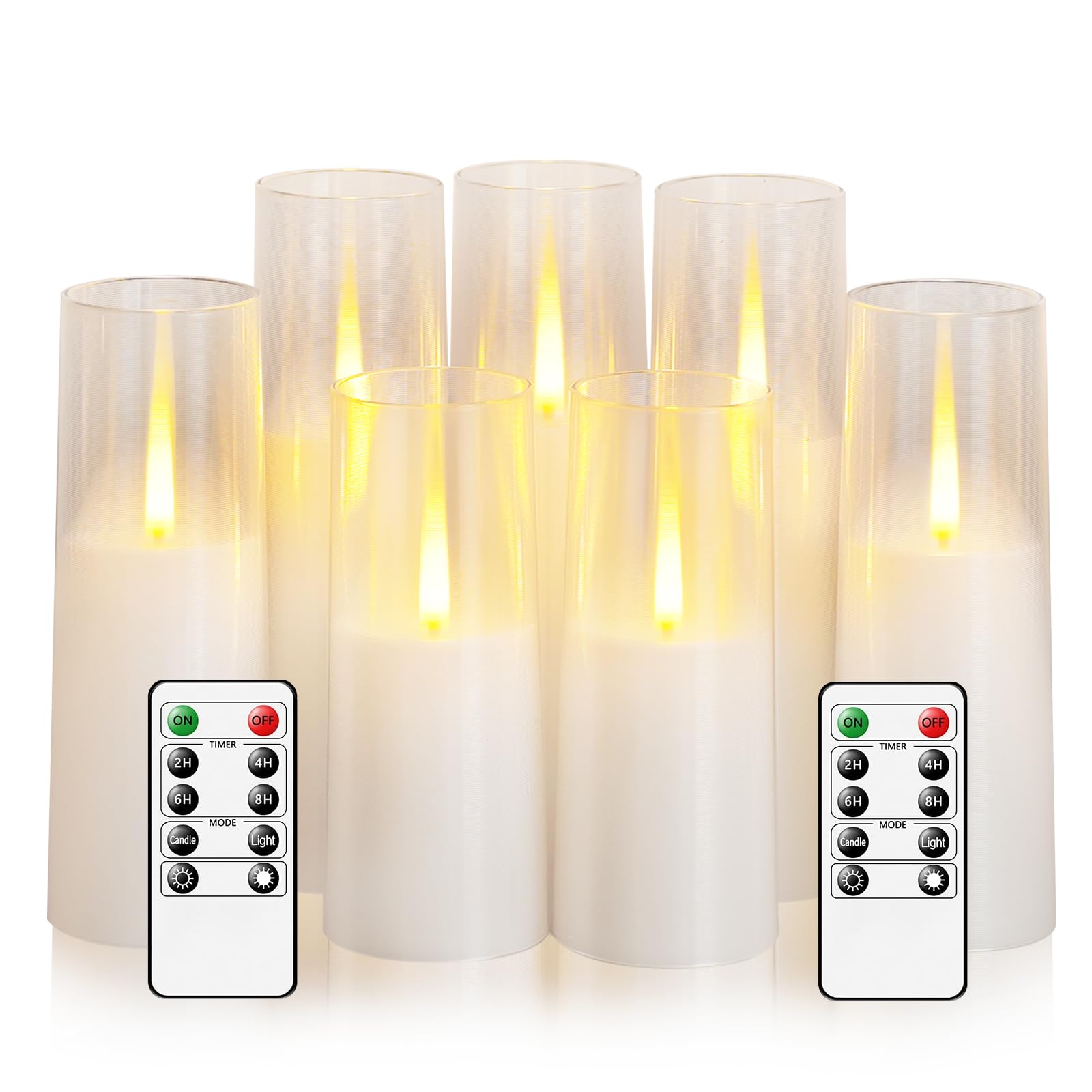 Kakoya Flameless Led Candles, Upgraded Realistic Flickering Flame   7 Battery Operated Candles With Remote Timers For Home Decor