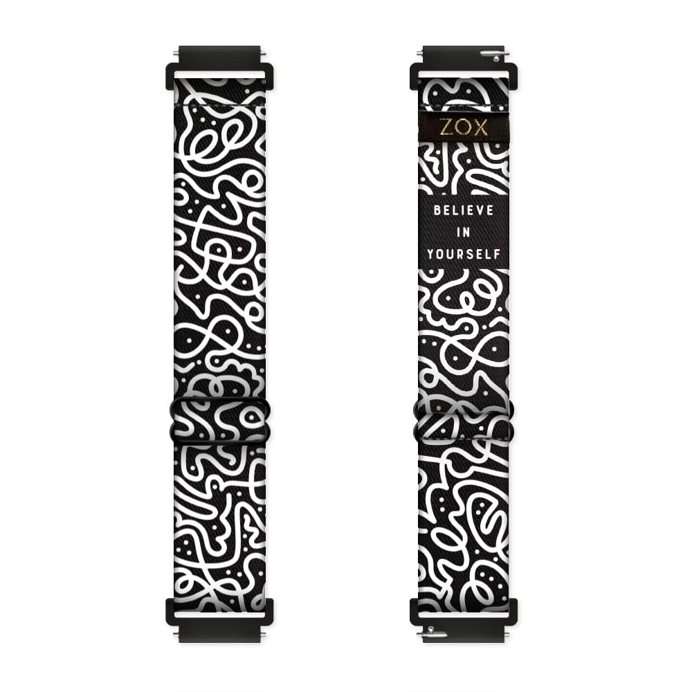 Zox Android Smart Watch Band - Believe In Yourself | Soft, Adjustable Elastic Band With Motivational Affirmations And Beautiful 