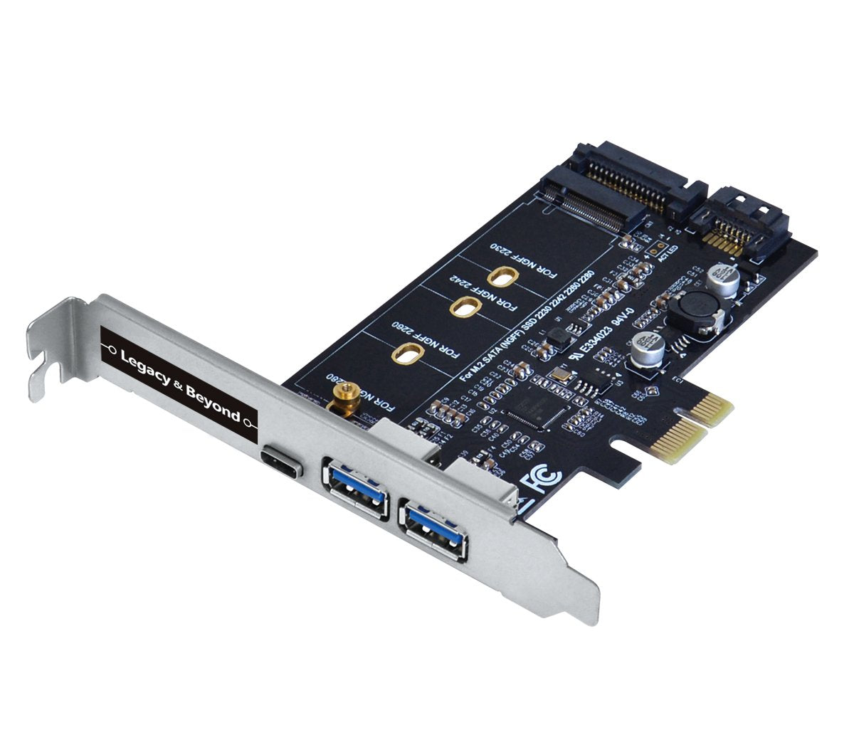 SIIG AC LBUS0414S1 USB 3.0 TypeC&TypeA 3Port PCIeCard w M.2 SATA SSD Adptr