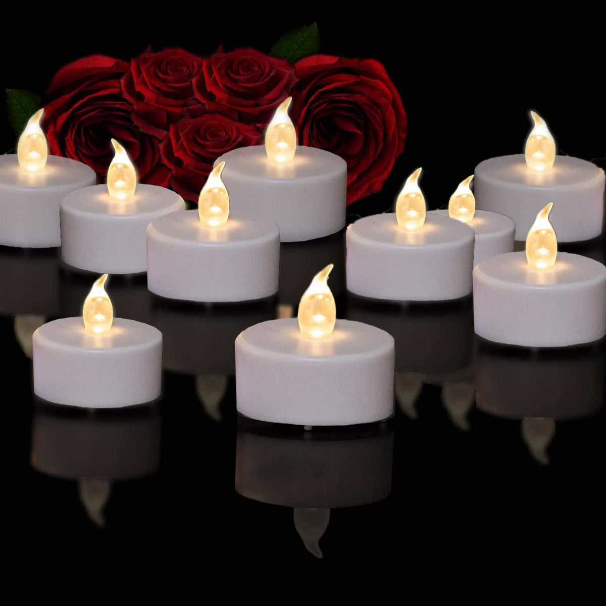 Pillobox Battery Operated Tea Lights Candles-100Pack Flameless Electric Candles Led Lamp Realistic And Bright Flickering Holiday