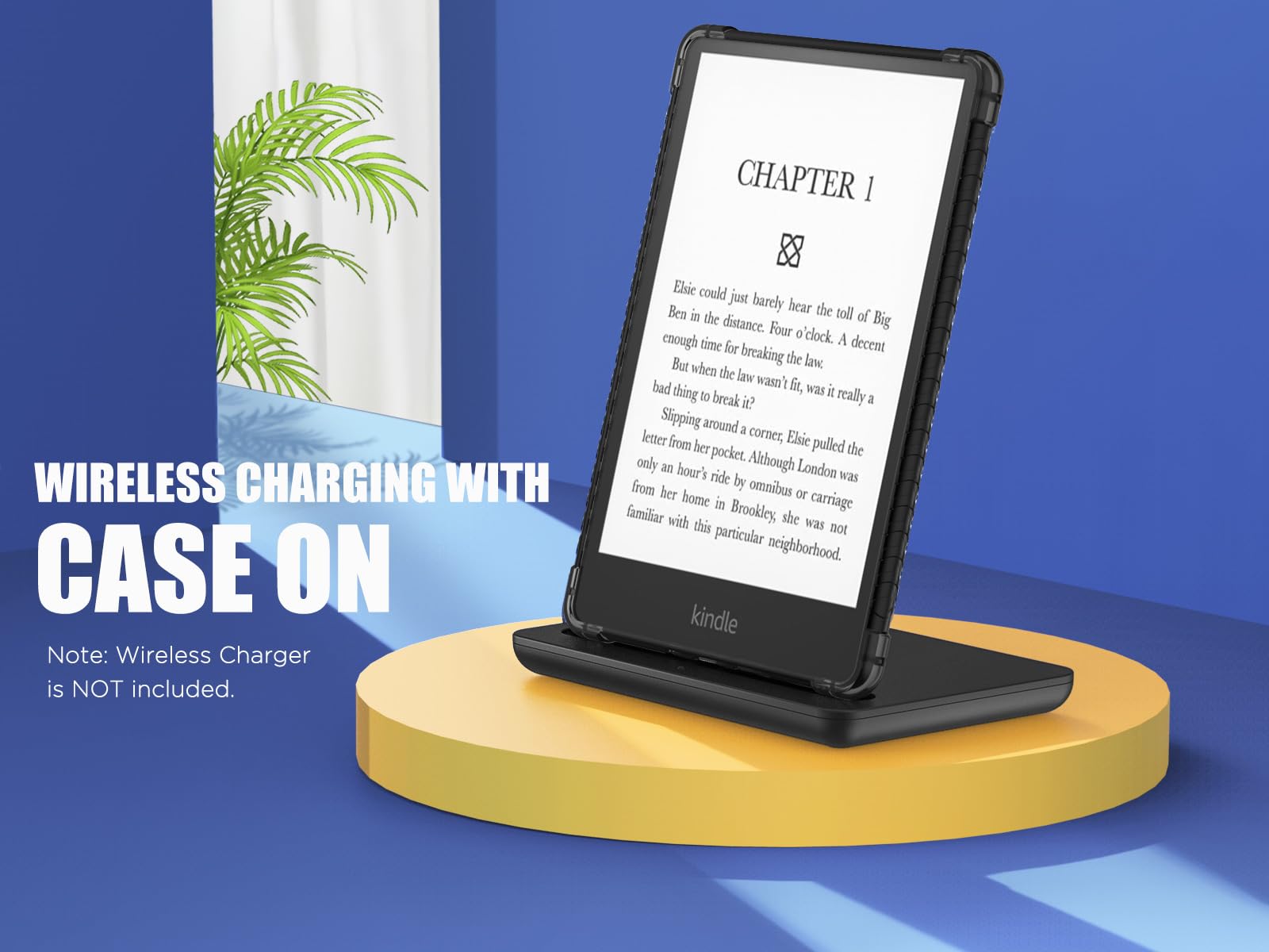 MoKo Protective Case for 6' All New Kindle (11th Generation 2024/2022 Release), Ultra Clear Soft Flexible Transparent TPU Skin Bumper Back Cover Shell, Black