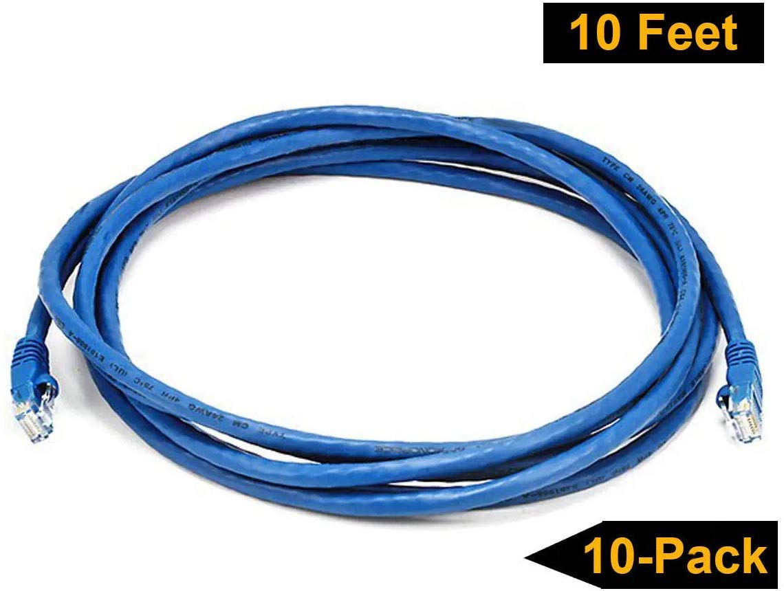Imbaprice 25'Cat5E Network Ethernet Patch Cable, 10 Pack, Blue (Imba Cat5 25Bl 10Pk)