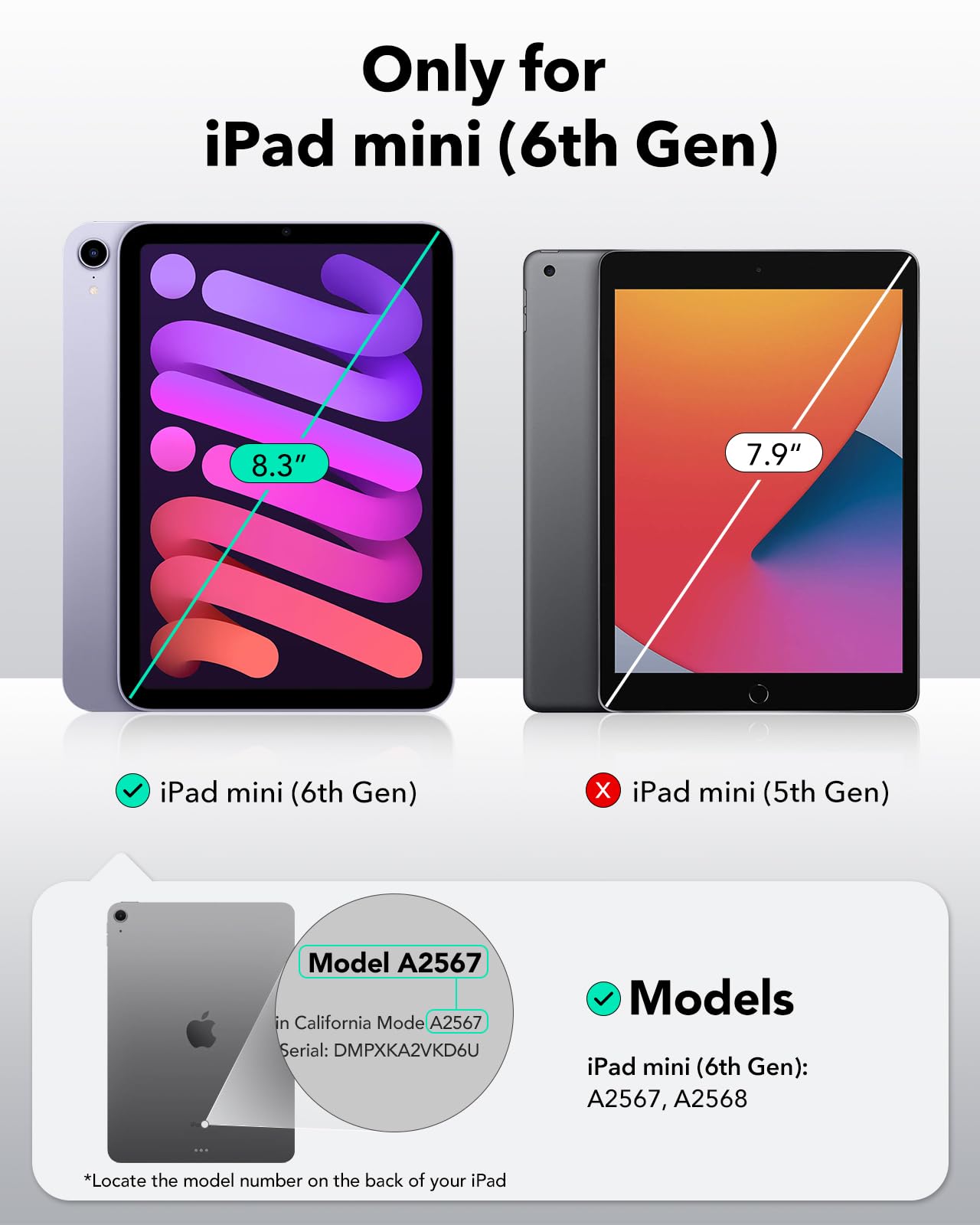 Esr For Ipad Mini 7 A17 Pro Case, Ipad Mini 7Th/6Th Generation Case (2024/2021), Slim Trifold Two Way Stand, Powerful Magnetic Attachment, Durable Protection, Supports Pencil Pro&Pencil(Usb C), Blue