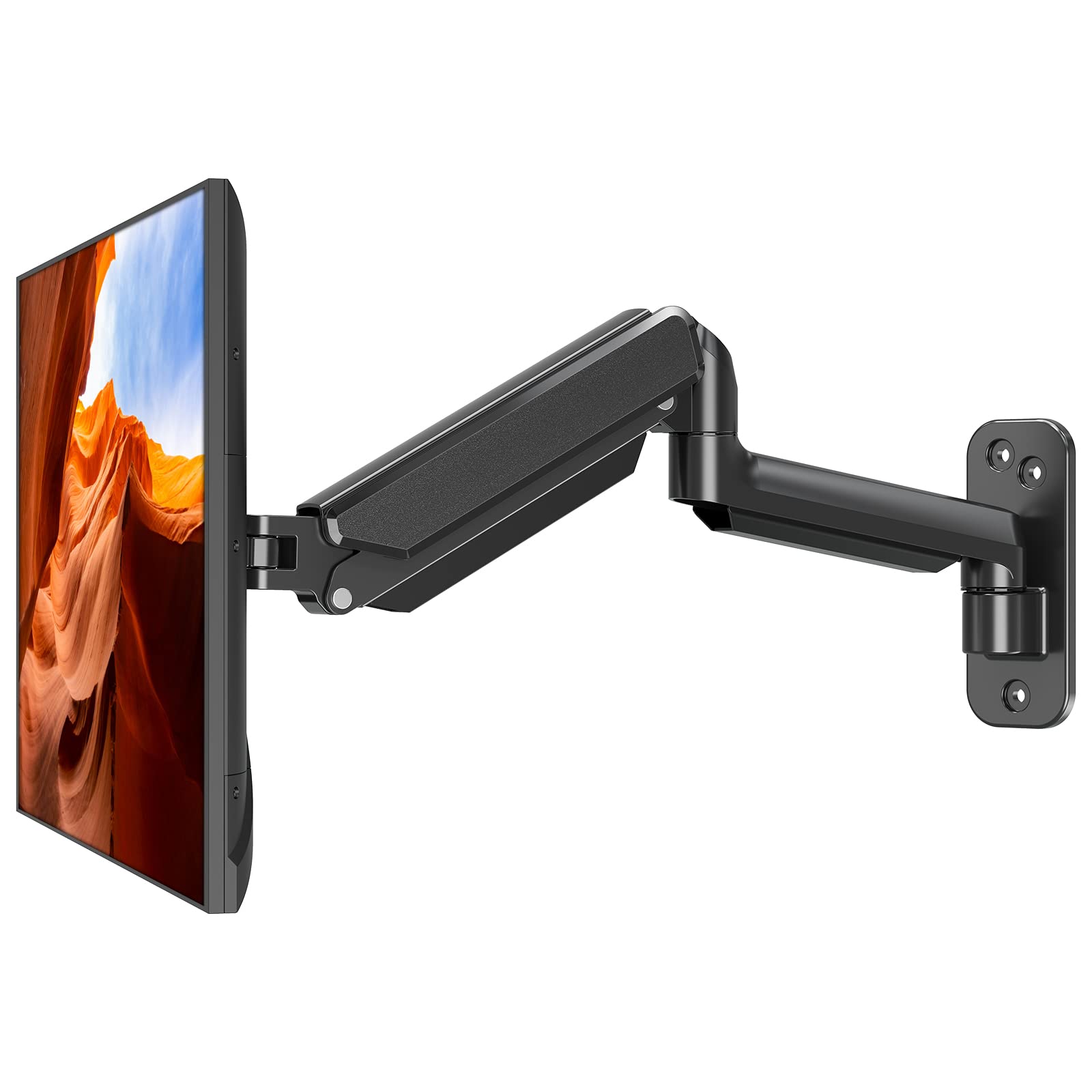 Ergofocus Monitor Wall Mount Fits 17 32 Inch Flat/Curved Computer Screens, Single Monitor Wall Arm Holds Up To 19.8Lbs, Height A