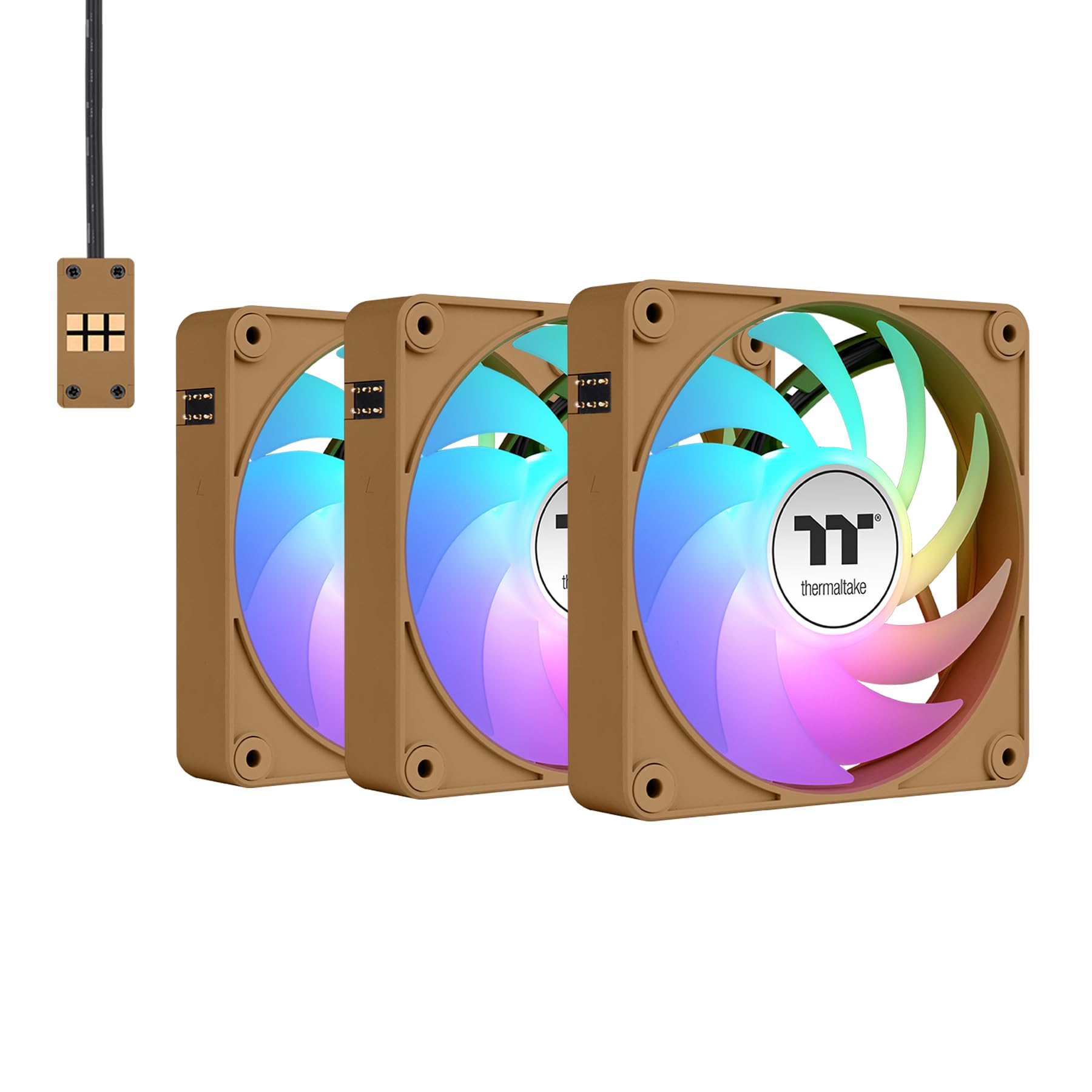 Thermaltake CT120 EX Reverse ARGB Sync PC Cooling Fan 3 Pack, 500~2000 RPM, 5V Mobo Sync, 16.8 Million Colors 9 LEDs, MagForce 2