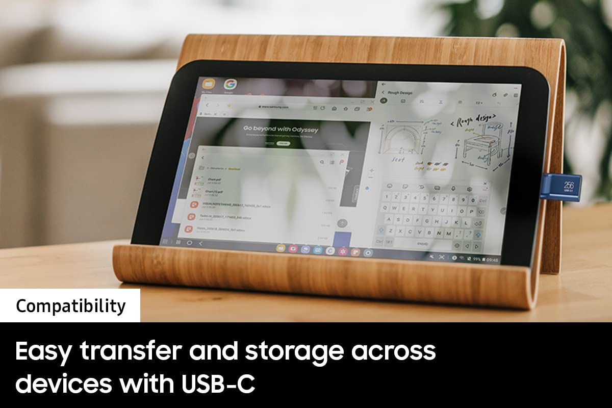 Samsung Type-C Usb Flash Drive, 256Gb, Transfers 4Gb Files In 11 Secs W/Up To 400Mb/S Usb 3.2 Gen 1 Read Speeds, Compatible W/Us