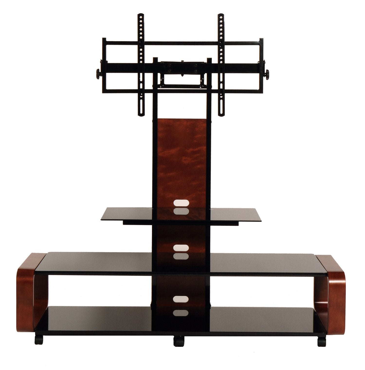 TransDeco TV Stand For 35-85 TV , Dark Oak/Black