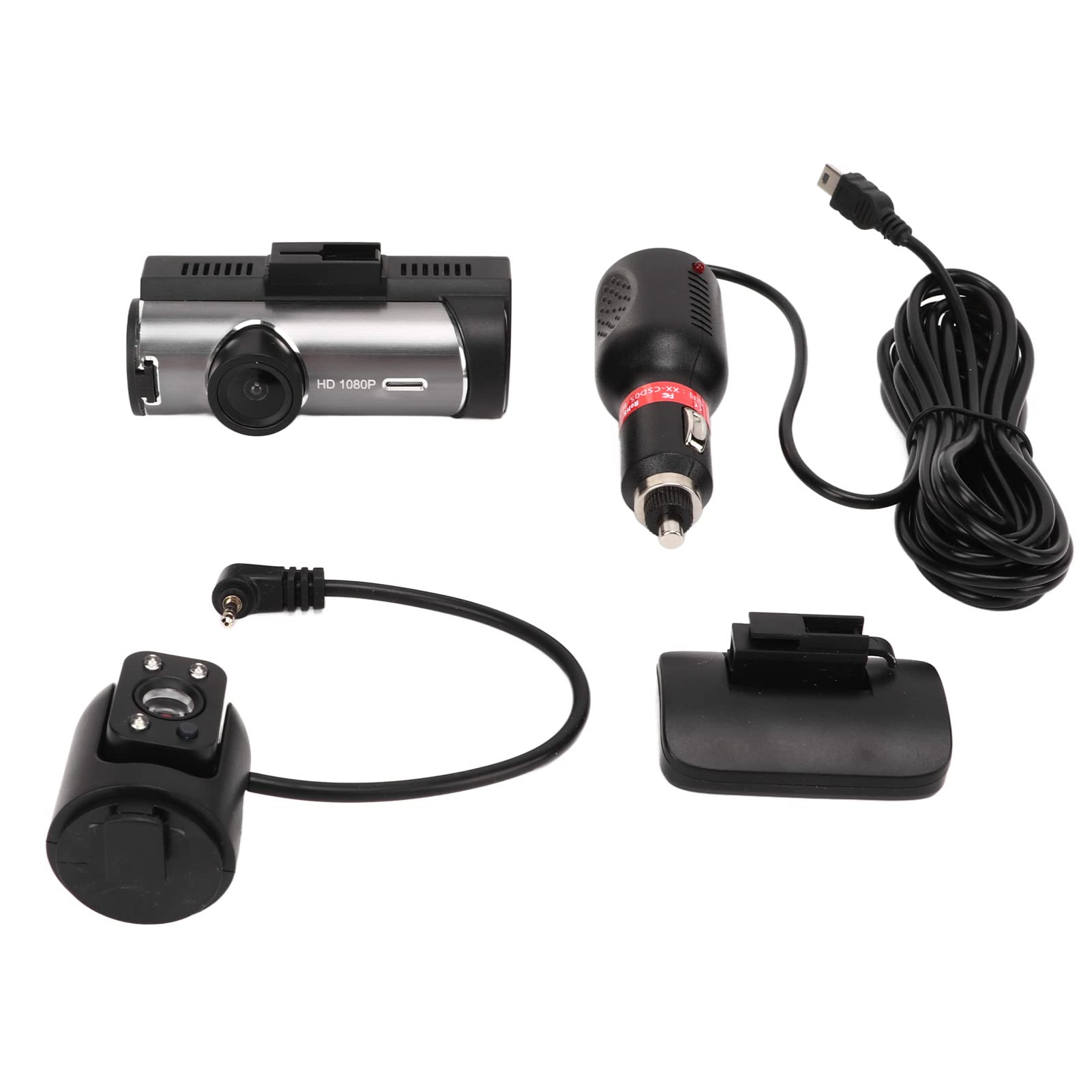 Acouto Dash Camera For Cars 3.16Inch Car Driving Recorder Front Rear Recording, Car Dashboard Camera Hd Night Vision Car Parking Reversing Monitor With Loop Recording