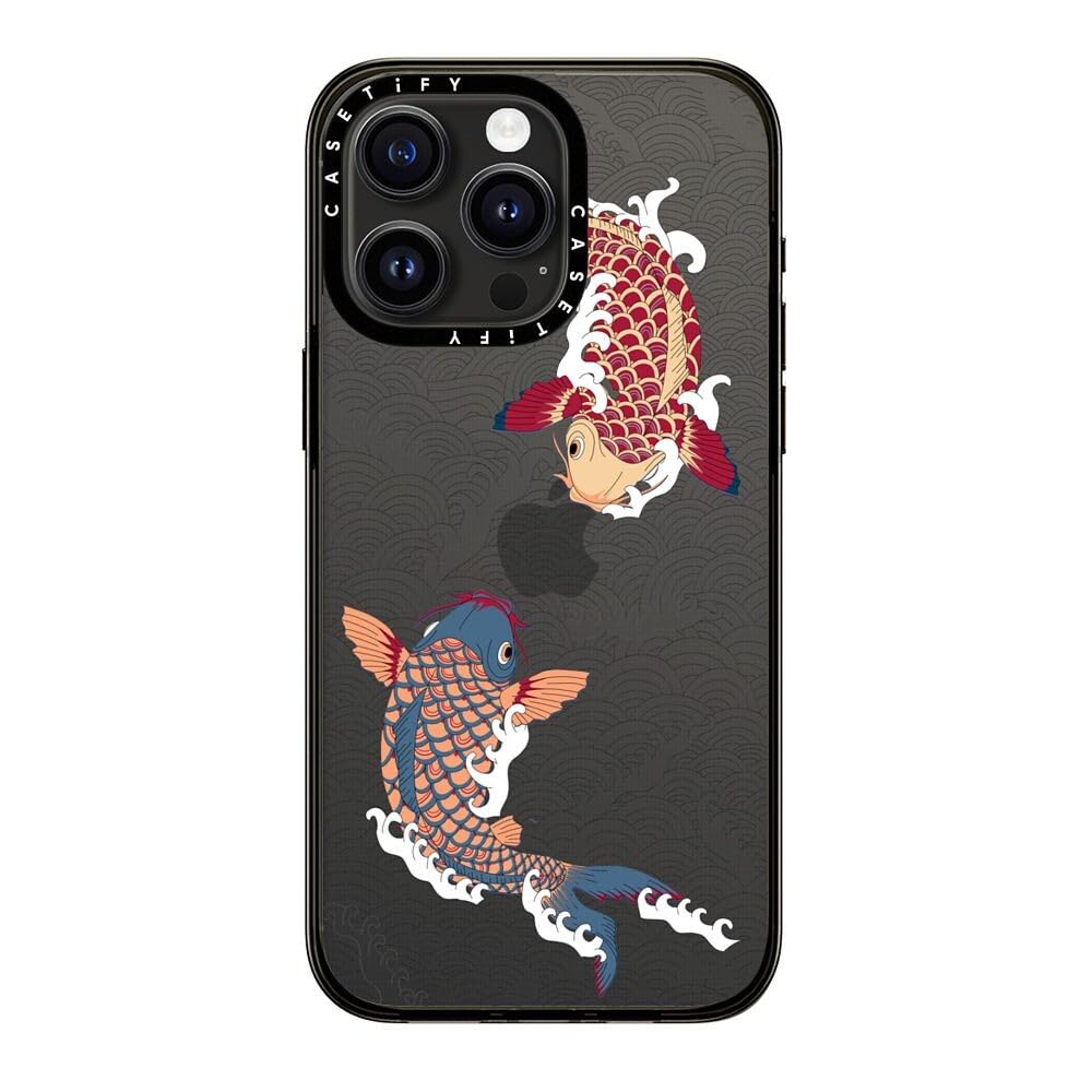 Casetify Compact Case For Iphone 15 Pro Max [2X Military Grade Drop Tested / 4Ft Drop Protection]   Koi Fish Japanese Tattoo Sty