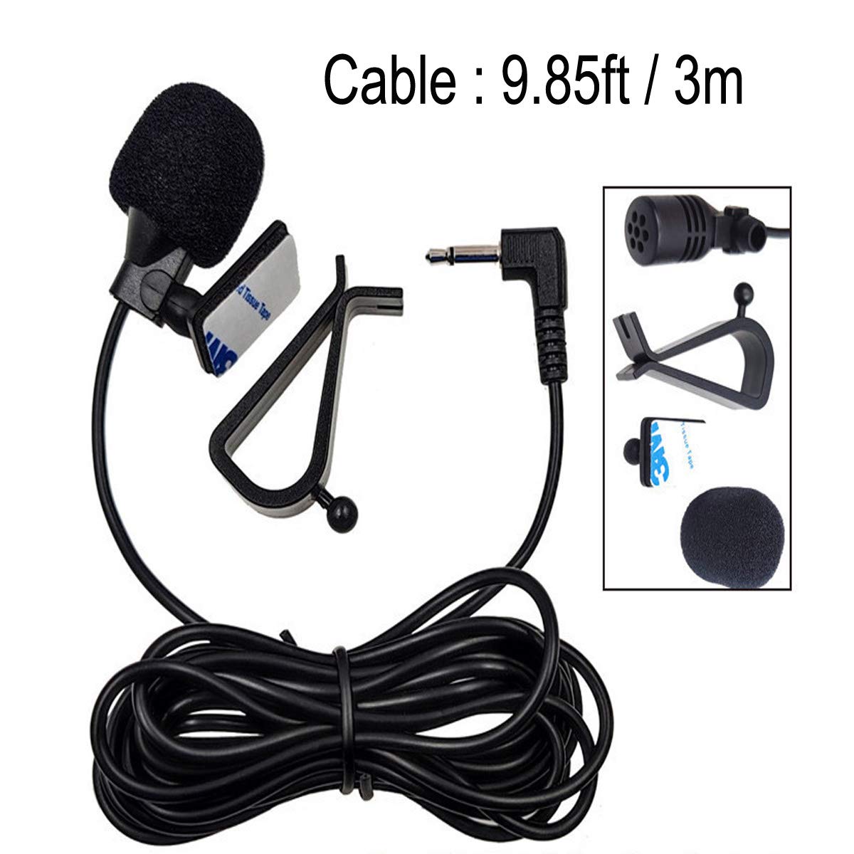 Micmxmo 2.5Mm Microphone Assembly Mic For Car Vehicle Head Unit Gps Dvd Audio Stereo Radio Receiver Portable External Microphone