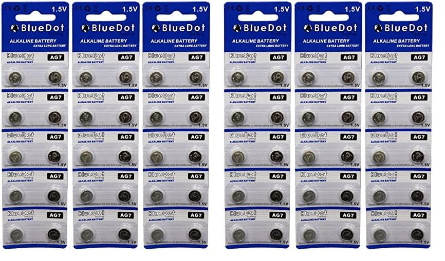 Bluedot Trading Ag7 Batteries 1.5V Alkaline Button Cell Sr57, Lr57, Sr927, Sr926, Lr927 For Hearing Aid, Watch, Toys, Other Elec