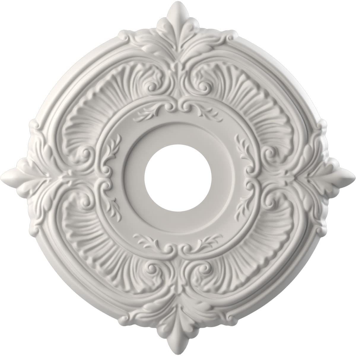 Ekena Millwork Cmp16Atgbw Attica Thermoformed Pvc Ceiling Medallion (Fits Canopies Up To 5 5/8''), 16''Od X 3 1/2''Id X 1''P, Ul