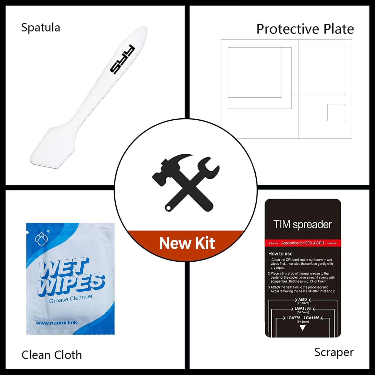 Syy Thermal Paste With Toolkit, 5G Cpu Paste Thermal Compound Paste Heatsink For Ic/Processor/Cpu/All Coolers,New Formula Carbon