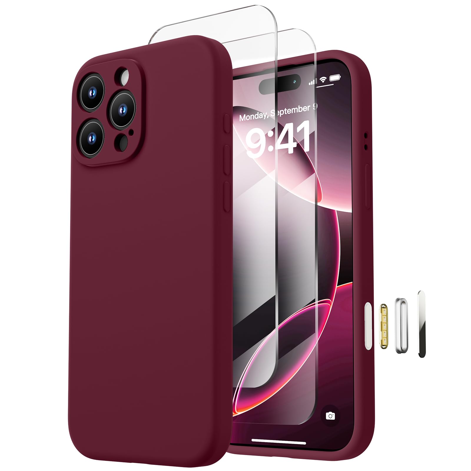 Loyal Bee Magnetic for iPhone 16 Pro Case, Compatible with MagSafe, with 9H Nano Screen Protectors, Full Camera Protection, Sili