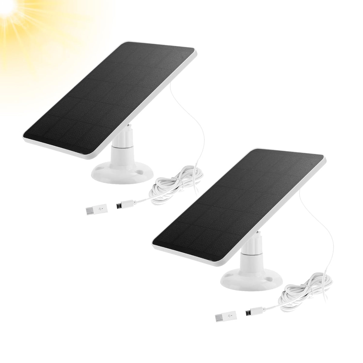 Oyocam 2 Pack Solar Panels Compatible With Wyze Cam Outdoor Rechargeable Battery Camera, Solar Panels For Wireless Security Came