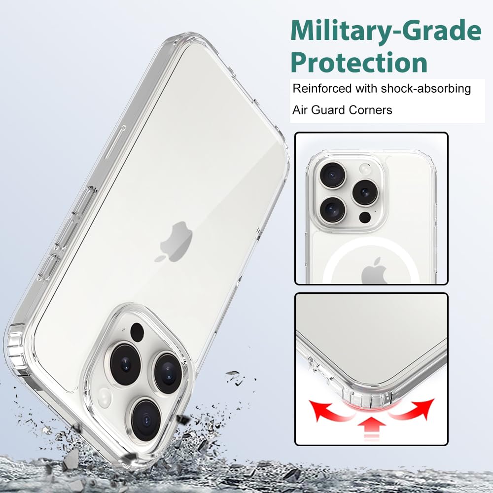 Tenoc Phone Case Compatible With Iphone 16 Pro, Clear Case Non Yellowing Protective Bumper Hard Back Cover For 6.3 Inch