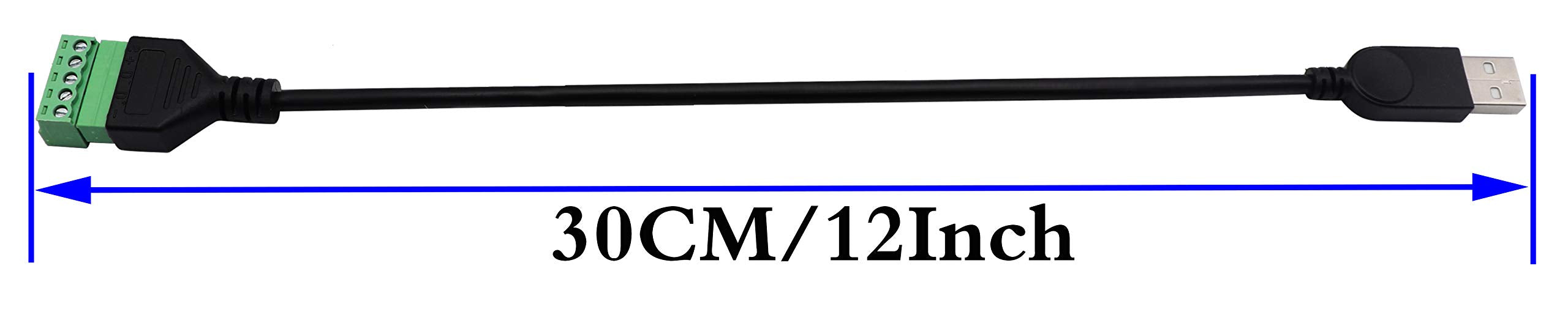 Zdycgtime Usb 2.0 A Screw Terminal Block Connector Cable Usb 2.0 A Male Plug To 5 Pin/Way Female Bolt Screw With Shield Terminal