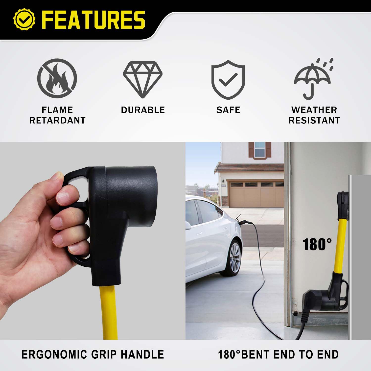 Lavandino Nema 14 30P To 14 50R Ev Adapter, 220V Dryer Plug Adapter 4 Prong To 4 Prong 30 Amp To 50 Amp For Tesla, Female With G