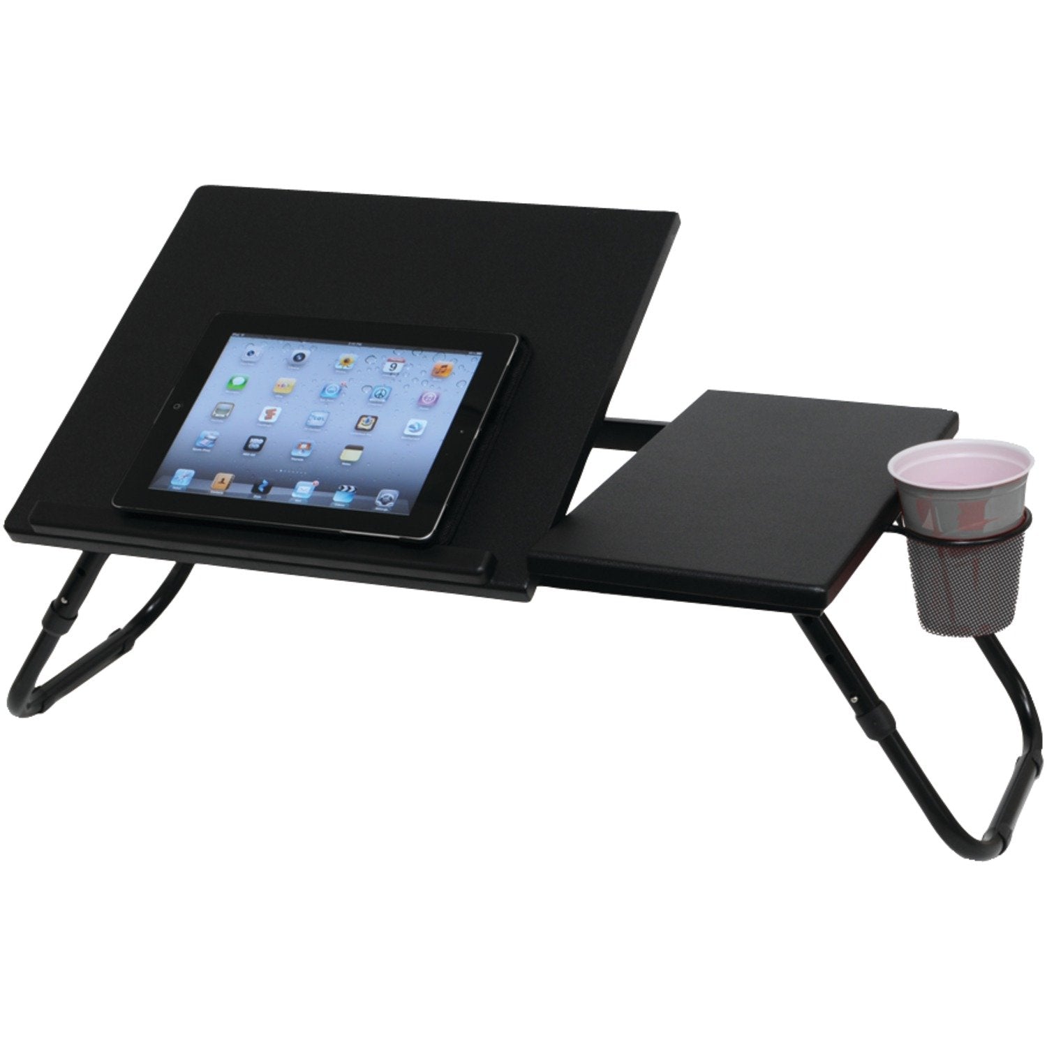 Atlantic Large Format Laptop Tray   27 Inches Wide, 13.75 Inches Deep, 2 Sections, Smooth Finish Legs Pn 33935843 In Black