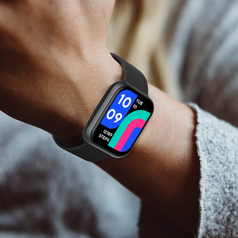 Qunions Bands Compatible With Wyze Watch 47/44Mm For Women Men, Breathable Stainless Steel Metal Mesh Band, Adjustable Replaceme