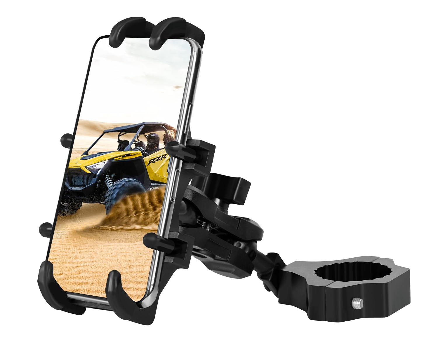 Zidiyoruo Utv Phone Mount For 1.75''-2'' Roll Bar, 360Rotation Utv Phone Holder With 8 Claws, Aluminum Alloy Heavy Duty Smartpho