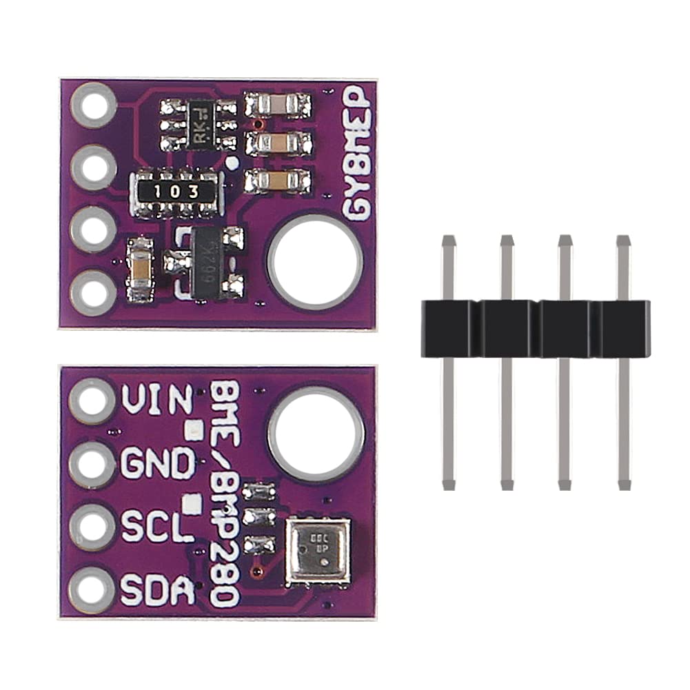 Coliao 2Pcs Bme280 5V Temperature Humidity Sensor Atmospheric Barometric Pressure Board Iic I2C Breakout Compatible With Bmp280
