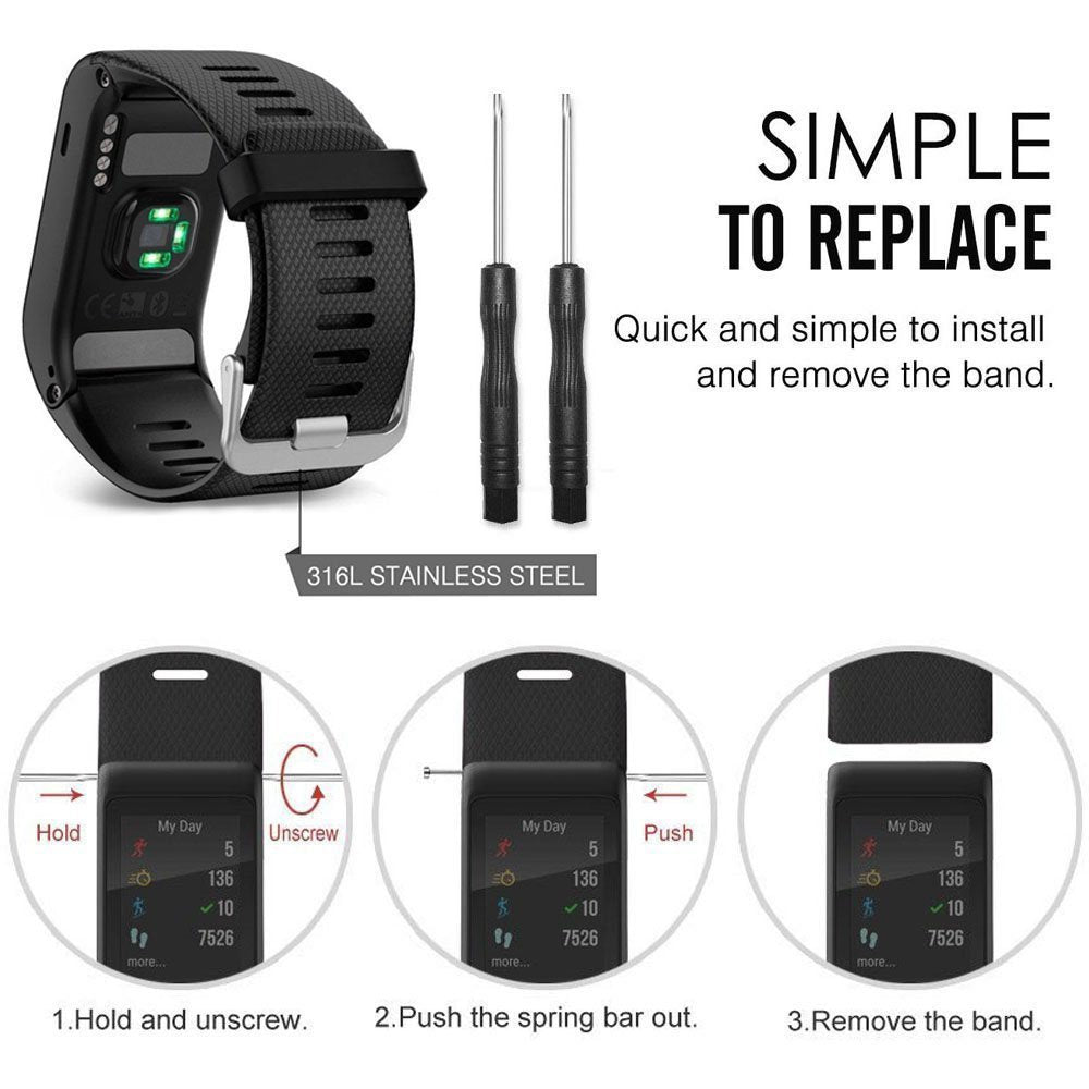 Band For Garmin Vivoactive Hr Watch, Soft Silicone Wristband Replacement Band For Garmin Vivoactive Hr Sports Watch