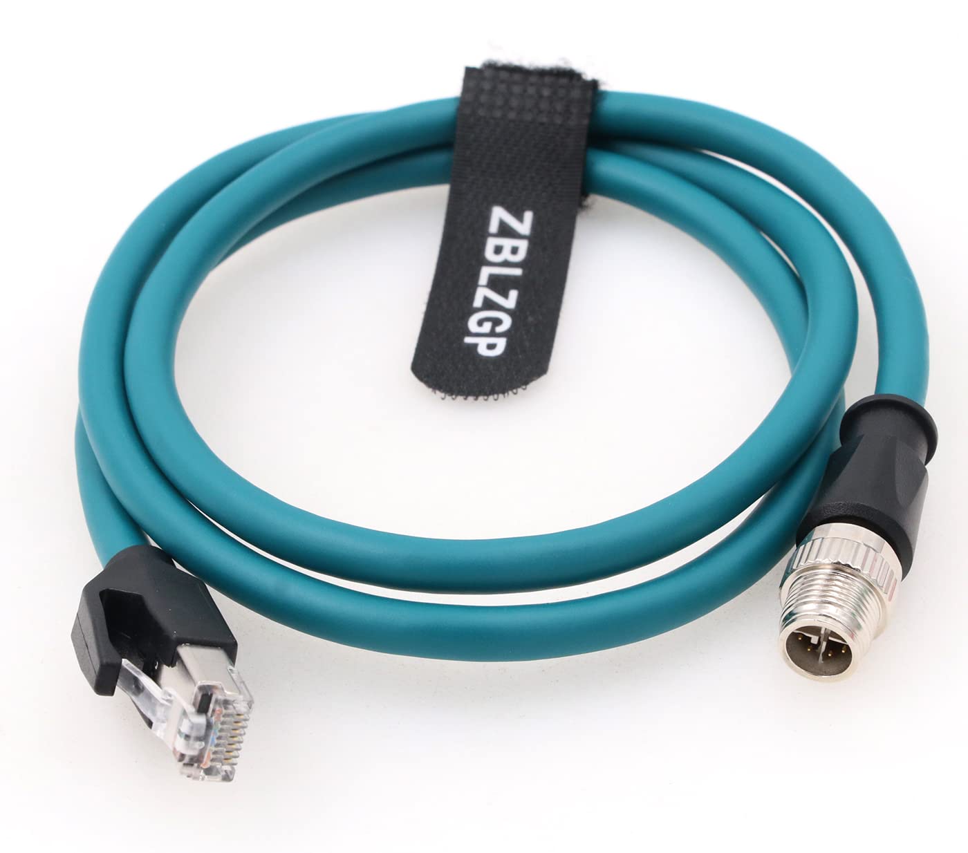 Zblzgp M12 8 Position X Code Male To Rj45 Cat7E Ethernet Shielded Cable High Speed Network For Cognex Industrial Camera 1M