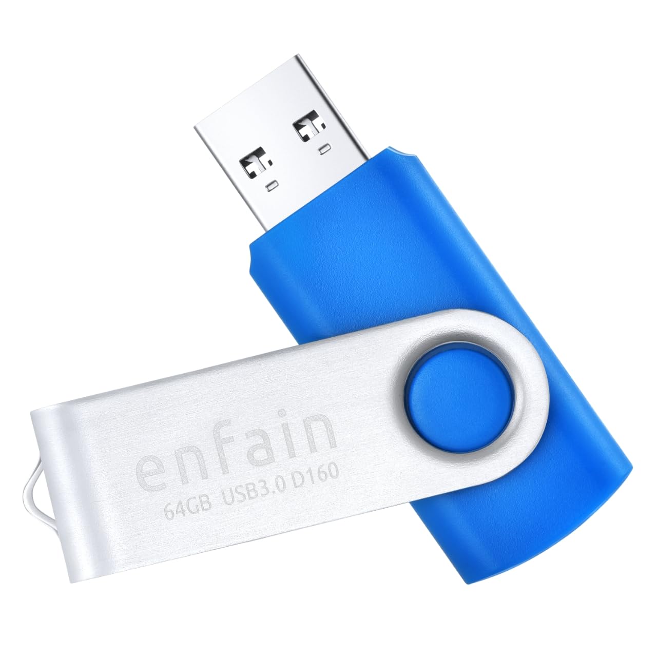 2 Pack Of Enfain Usb 3.0 32Gb Flash Drives In Sleek Black & Blue