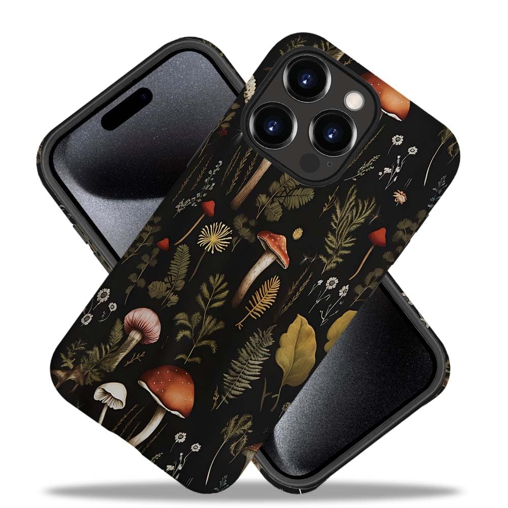 Seized Case Compatible With For Iphone 15 Pro,Vintage Mushroom Snail Daisy Leaf Phone Case For Girl Women Boy Men,Durable Protec