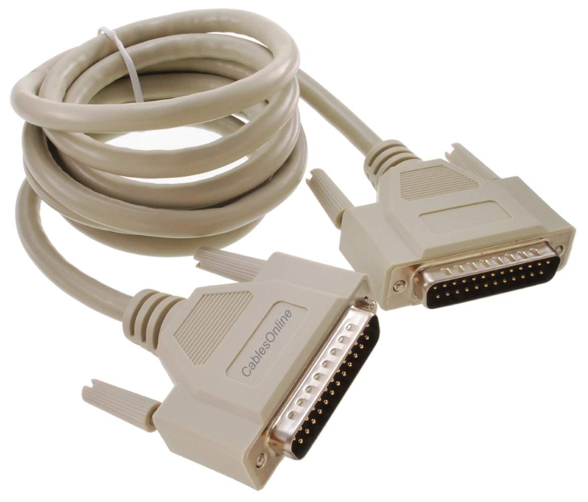 CablesOnline 6ft. DB25 Male to Male 25-Conductor Fully-Wired Serial, Parallel or SCSI Straight-Through Cable, S-0006
