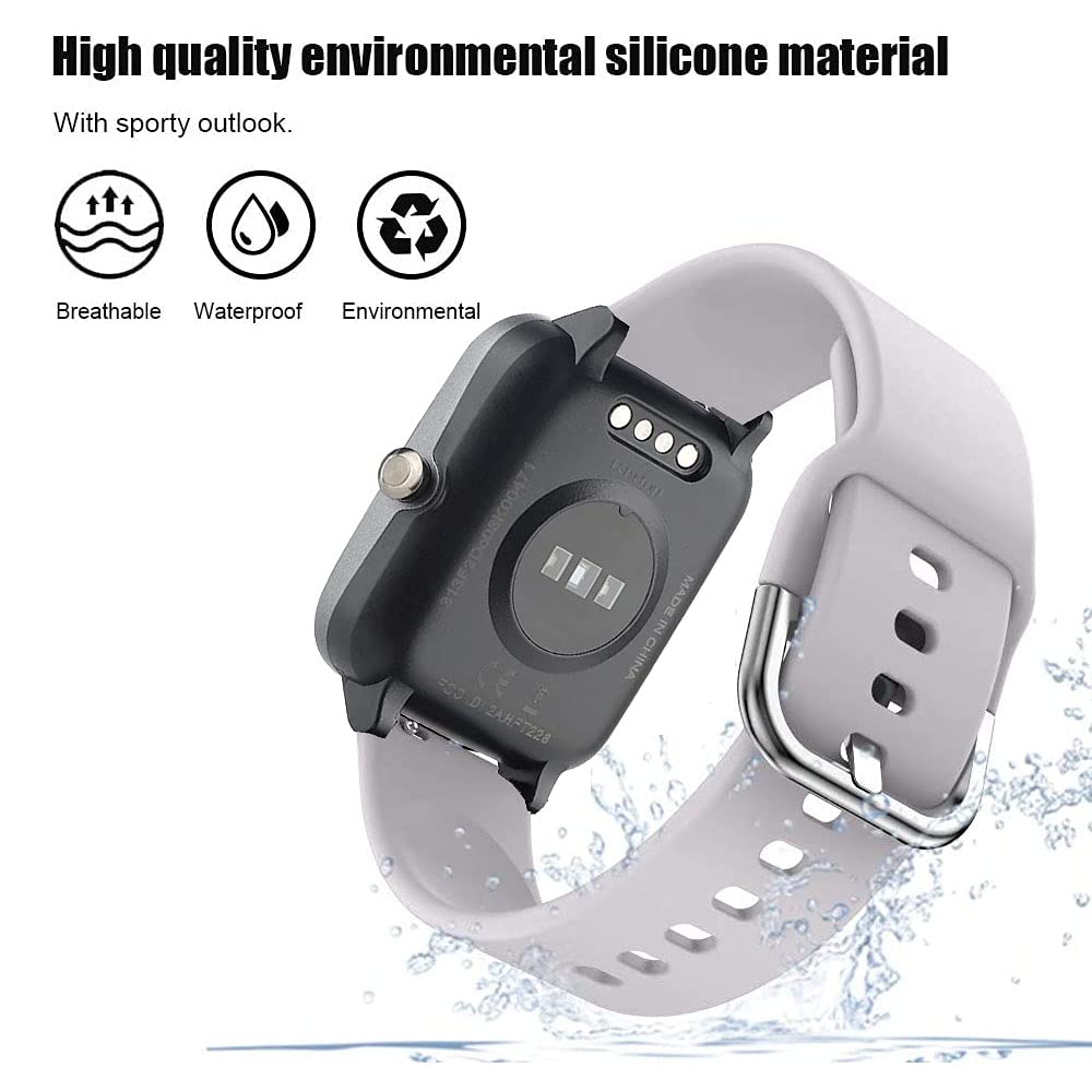 Vicrior Bands Compatible With 19Mm Willful Sw021 Id205L/Sw025 Id205S / Fitpolo Id205Lsmart Watch, Soft Silicone Replacement Band