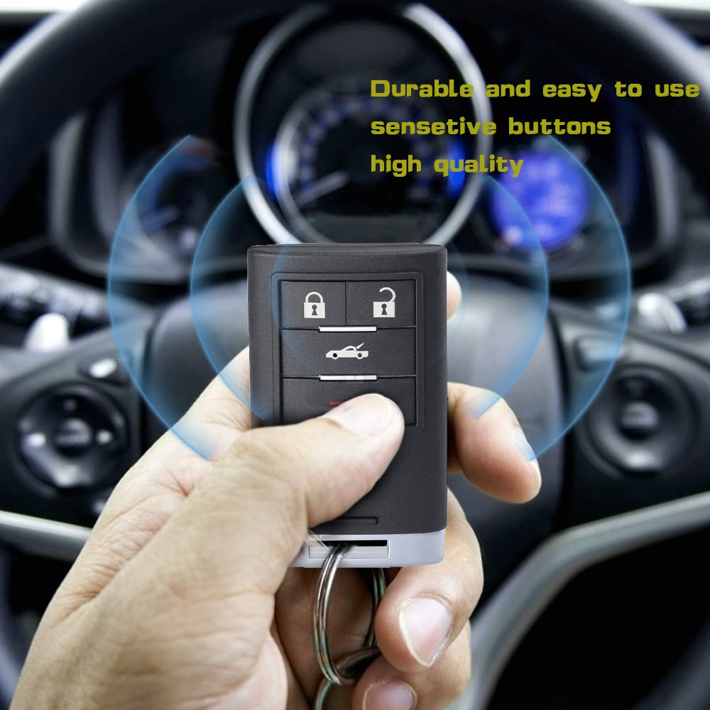 Keyecu Smart Key Fob Replacement 4 Button For Chevrolet Corvette 2008 2013,Fcc Id M3N5Wy7777A,P/N:25926479 25926480