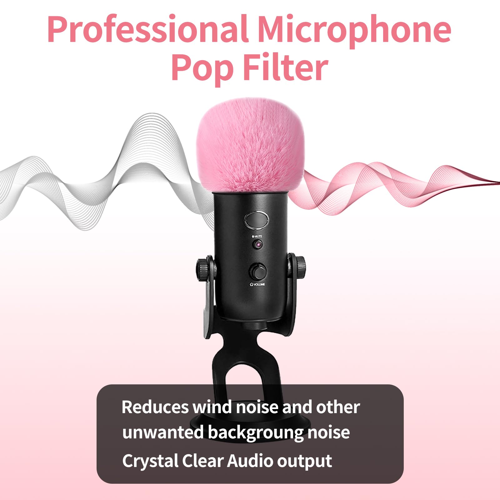 Microphone Pop Filter For Blue Yeti, Yeti Pro, Yeti X, Nano, Am8, Solocast And More Usb Mics, Asmr Microphone Windscreen Muff, F