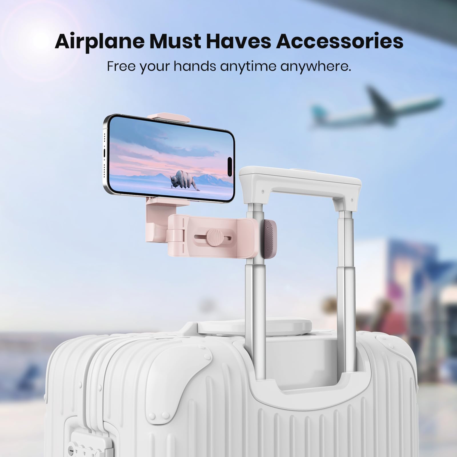 Valentine'S Airplane Phone Holder, Klearlook Universal Flight Phone Mount With Multi-Directional 360 Rotation, Travel Must Haves
