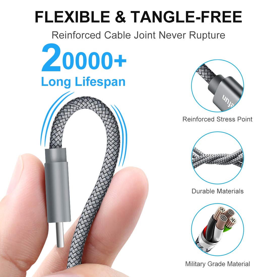 Cleefun Usb C Cable, Usb To Usb C Cable Braided, [5 Pack, 3/3/6/6/10 Ft] Type C Charger Fast Charging Cable For Iphone 16 15 Pro Max/Pro/Plus, For Samsung Galaxy S25 S24 S23 S22 S21 S20 S10, Pixel