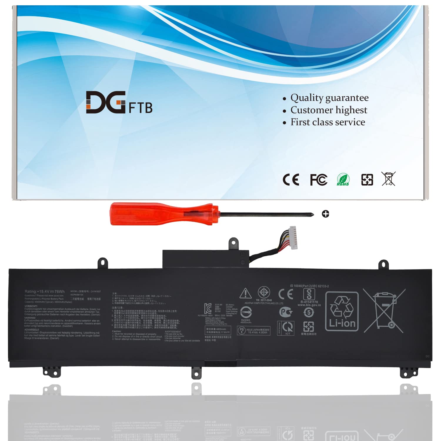 New C41N1837 Laptop Battery For Asus Rog Zephyrus S Ga502Du Ga502Gu Gu502Du Gu502Gu Gu502Gv Gu532Gu Gu532Gv Gx502Gv Gx502Gw Gx53