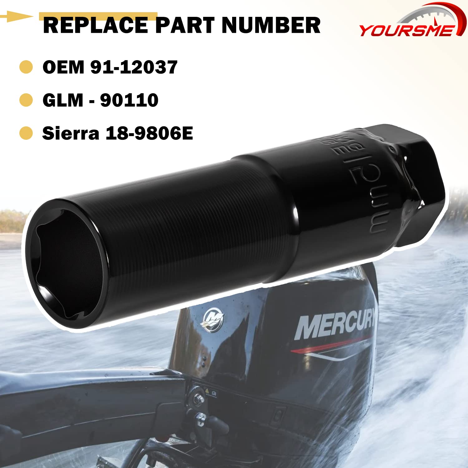 Yoursme Shift Cable Tool Socket For Mercruiser Alpha One Gen I Gen Ii, Mc-1, R, Mr Replace 91-12037 90110 18-9806E