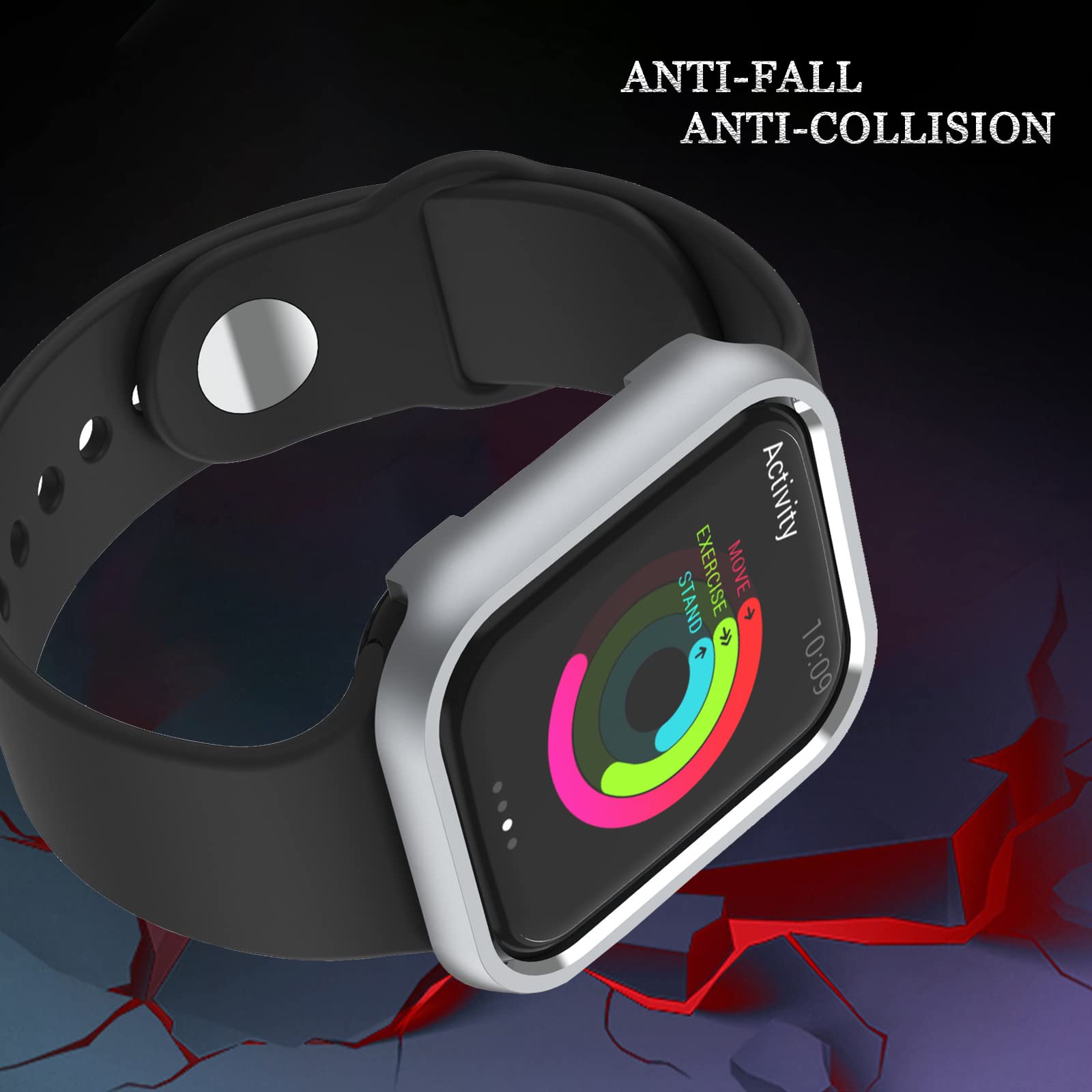 Compatible With Grey Apple Watch Case 41Mm Series 8 7,Ninki Anti Scratch Aluminium Apple Watch Case Series 8 7 41Mm Shockproof H