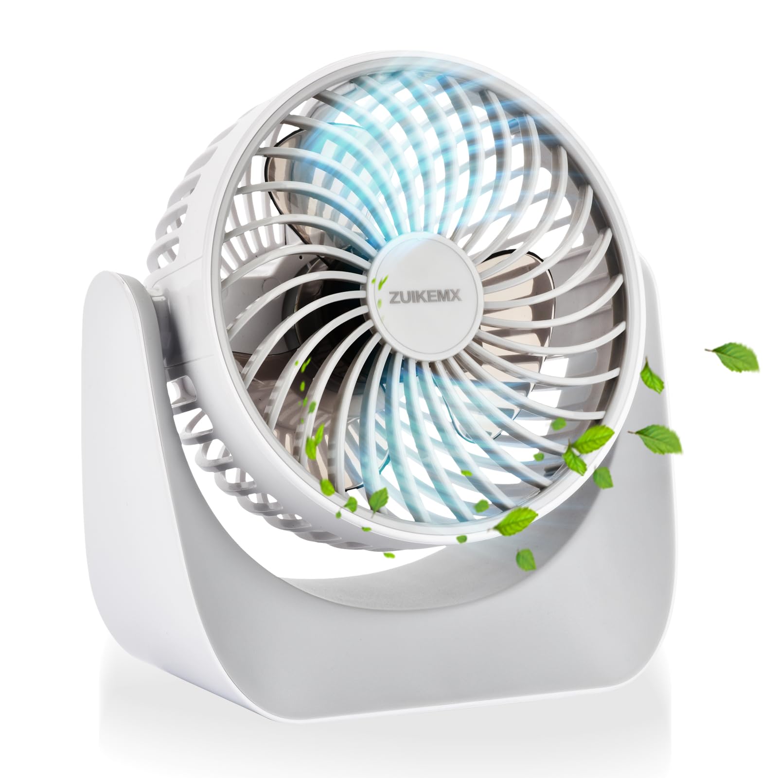 Desk Fan With Strong Airflow, 6.8 Inch Quiet Small Portable Table Fan, Brushless Motor, 3 Speed Settings, 360 Adjustable Tilt He