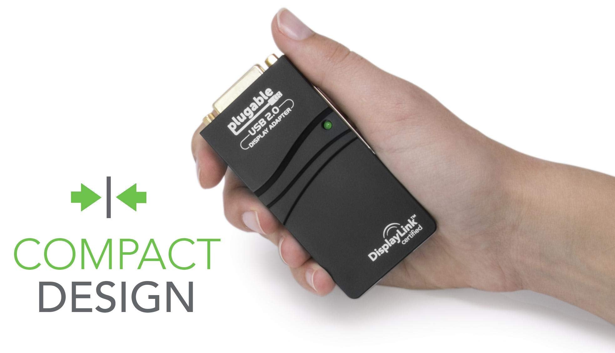 Plugable Usb 2.0 To Dvi, Vga, Or Hdmi Video Graphics Adapter For Multiple Monitors Up To 1920X1080 Supports Windows 11, 10, 8.1,