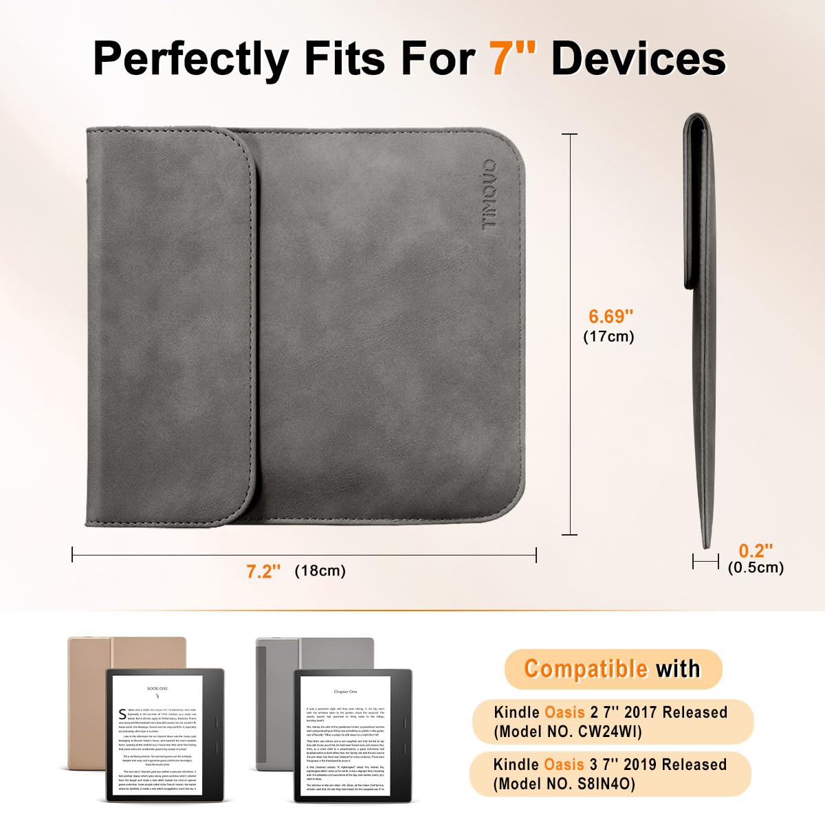 Timovo 7 Inch Sleeve For Kindle Oasis, Protective Insert Sleeve Case Cover Bag For Kindle Oasis 10Th Generation 2019 / 9Th Gener
