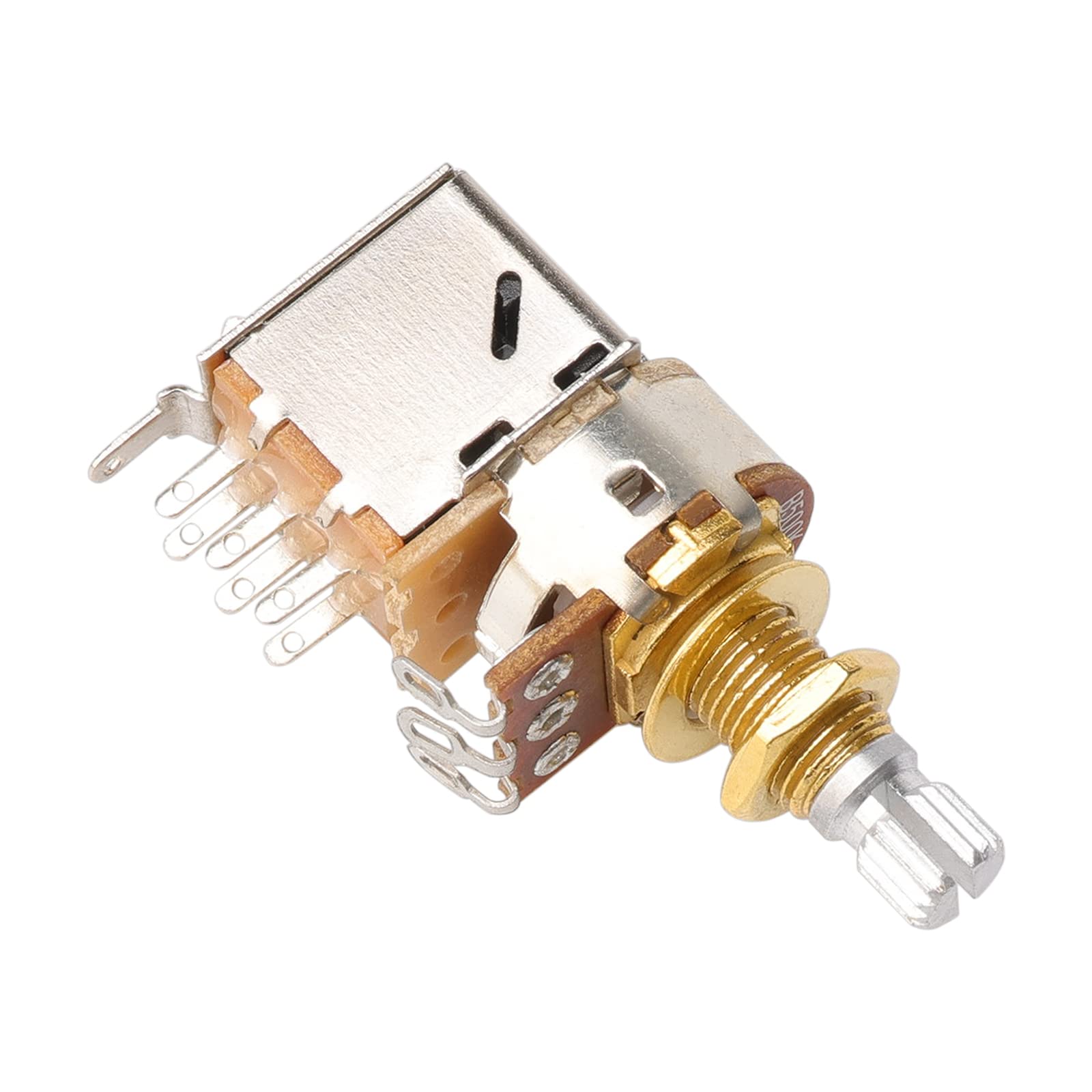 Gold Guitar Bass Push Pull Potentionmeter, B500K With Control Pot Potentiometer, Volume Tone Shaft Switch Pots (Pack Of 3)