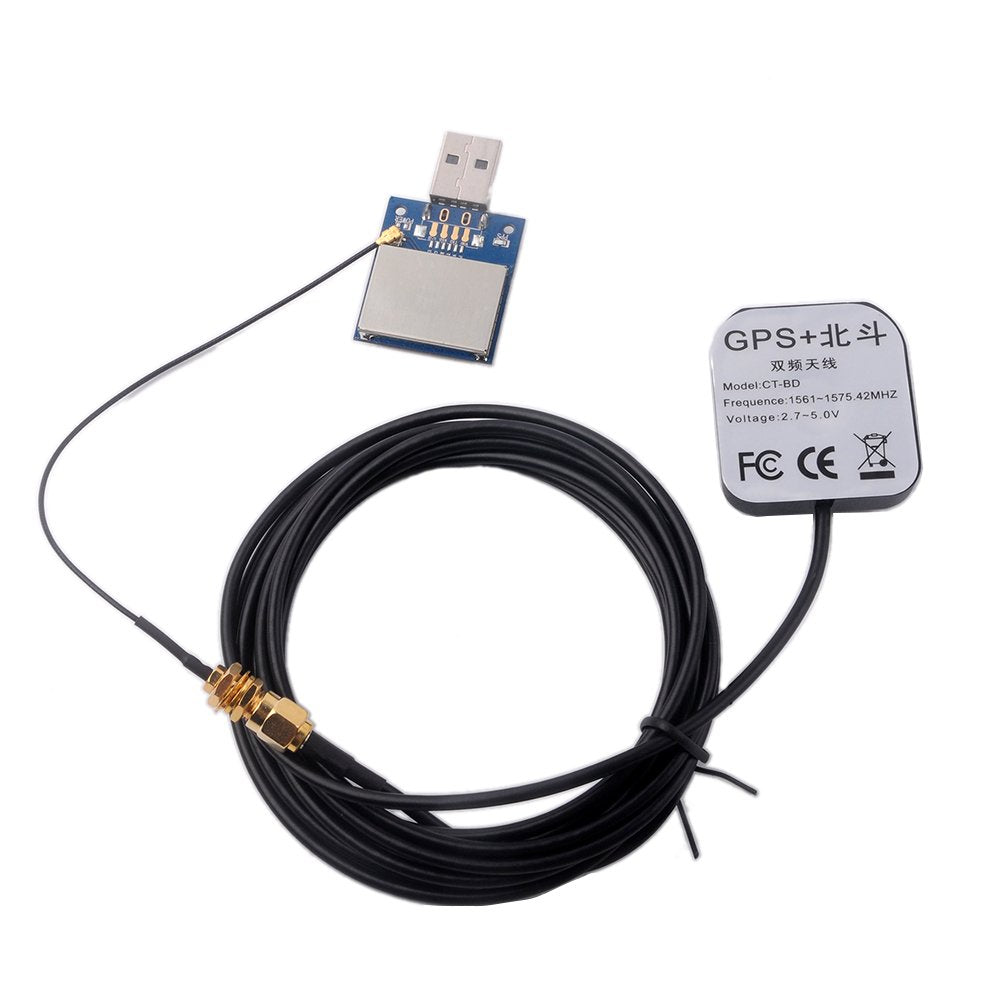 Rcmall Form8N Usb Gps Module 56 Channels Supports Gps Glonass Beidou Gps Receiver With 28Db Gps Active Antenna (Gps Module With Antenna)
