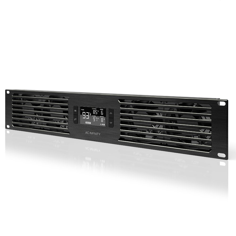 Ac Infinity Cloudplate T7, Rack Mount Fan Panel 2U, Exhaust Airflow, For Cooling Av, Home Theater, Network 19    Racks