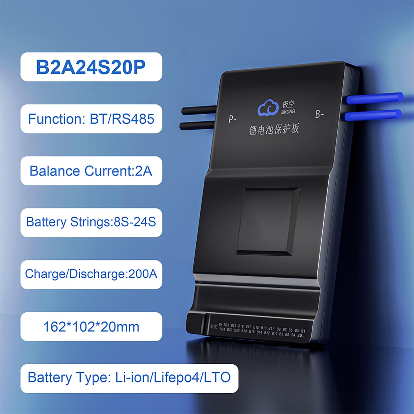 Jkbms Smart Bms 8S 24S 200A 2A Active Balance Built In Bluetooth With Rs485 Pcb Battery Protection Board For Li Ion Lifepo4 Lto