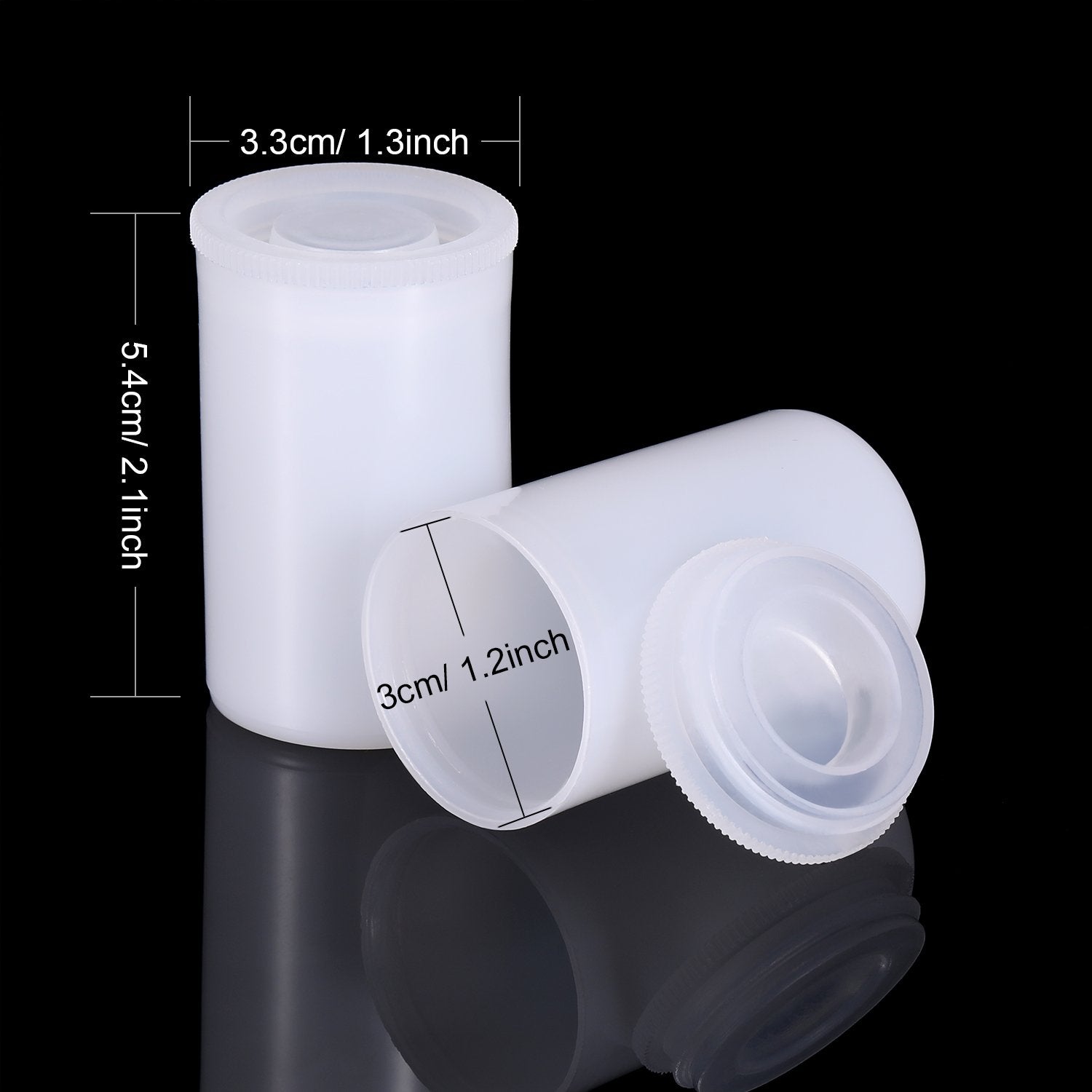 Jovitec 30 Pieces Plastic Film Canister Holder, 35 Mm Empty Camera Reel Containers, Storage Containers Case With Lids For Storing Small Accessories, Film, Keys, Coins, Art Beads (White)